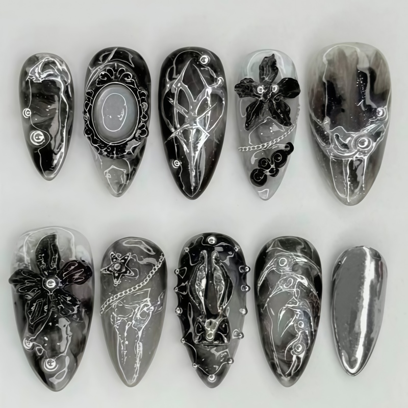 Photography Design - 24PCS Best-selling dark almond-shaped ink painting