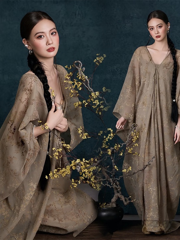 Photography Zen - New Vintage Oil Painting Dress Chinese