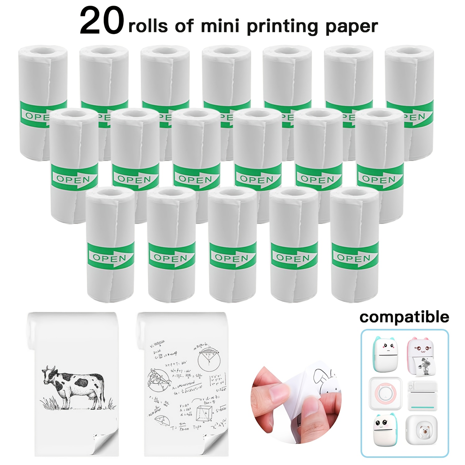 Photography Paper - 20 Rolls White Thermal Sticker Paper