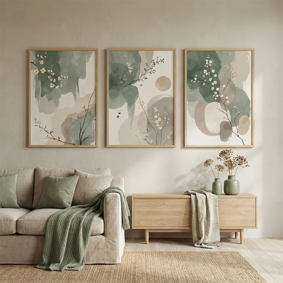 3pcs Japanese-Style Plant Canv - Photography Design ulasan dan harga