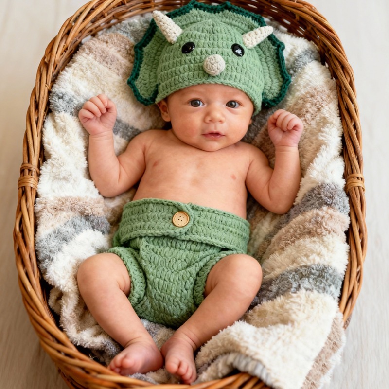 2pcs Crochet Dinosaur Newborn  - Photography Outfit ulasan dan harga