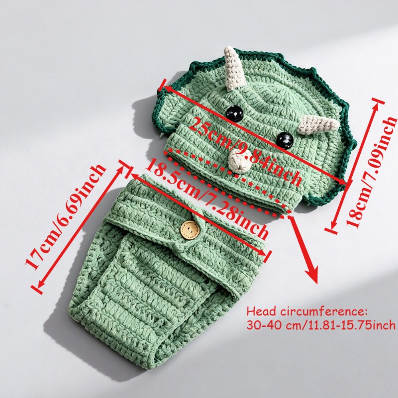 2pcs Crochet Dinosaur Newborn  - Photography Outfit ulasan dan harga
