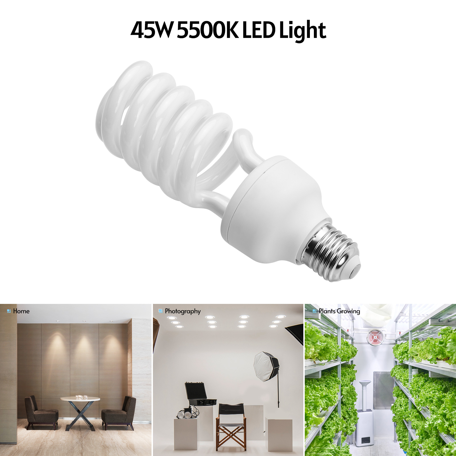 45W Spiral Fluorescent Light B - Photography Treatment ulasan dan harga