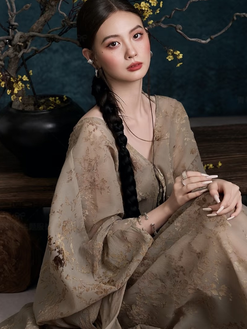 New Vintage Oil Painting Dress - Photography Zen ulasan dan harga