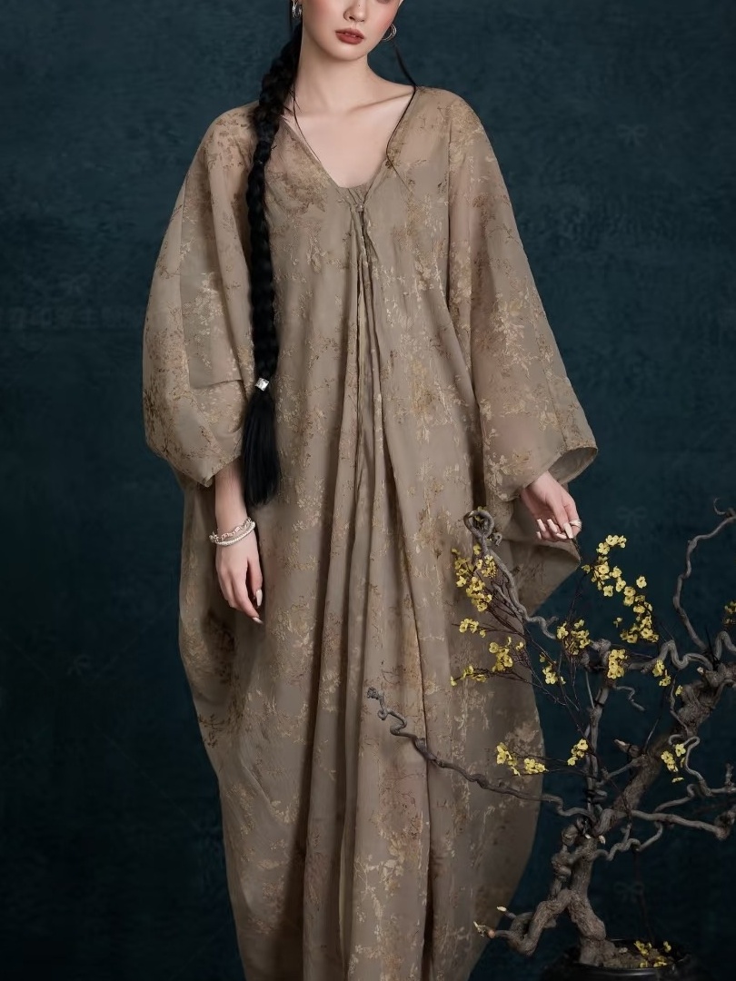 New Vintage Oil Painting Dress - Photography Zen ulasan dan harga