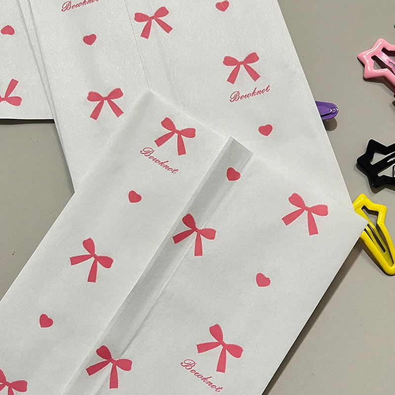 50pcs 12×17cm Pink Bowknot Hea - Photography Paper ulasan dan harga
