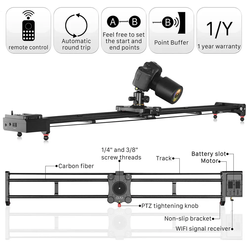 GVM GT-120WD 47inch Motorized  - Camera Slider Rail ulasan dan harga