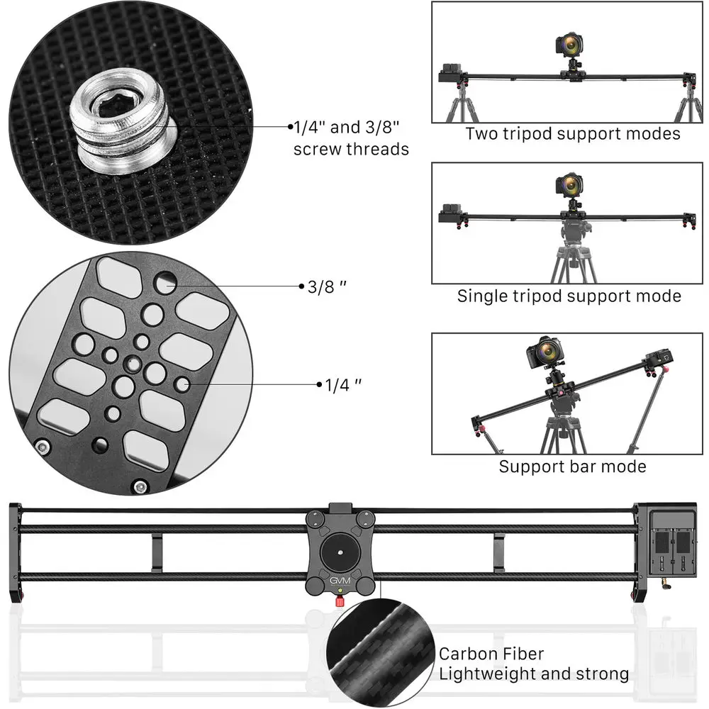 GVM GT-120WD 47inch Motorized  - Camera Slider Rail ulasan dan harga