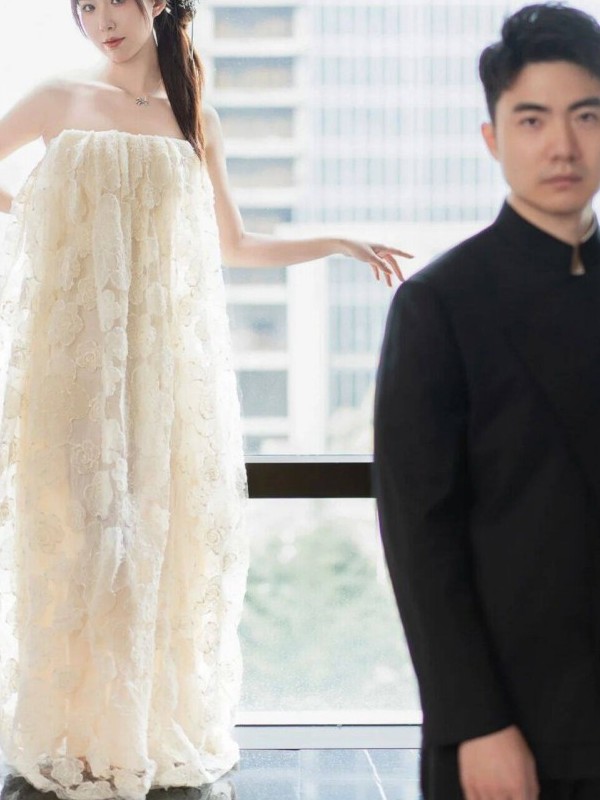 Retro Lace Hollow out Bridal G - Photography Online ulasan dan harga