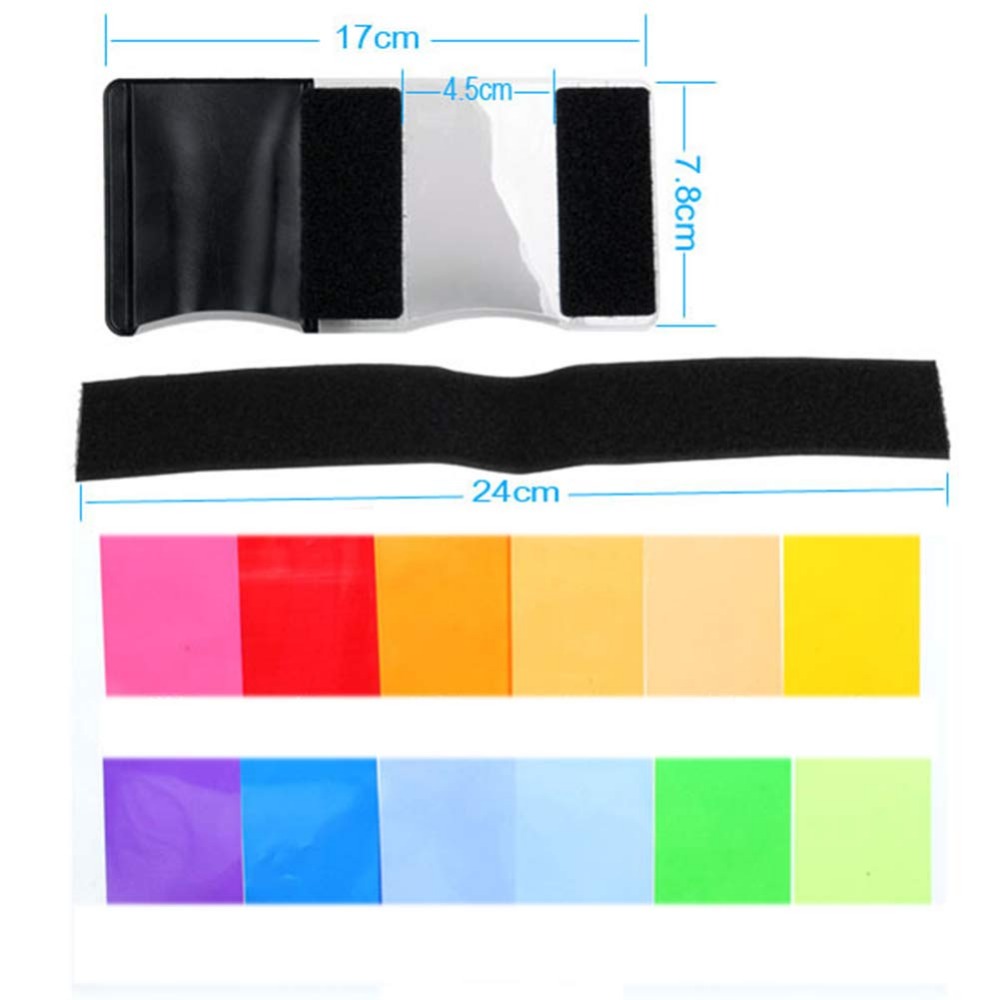 12 Colors Camera Flash Gels Li - Photography Treatment ulasan dan harga