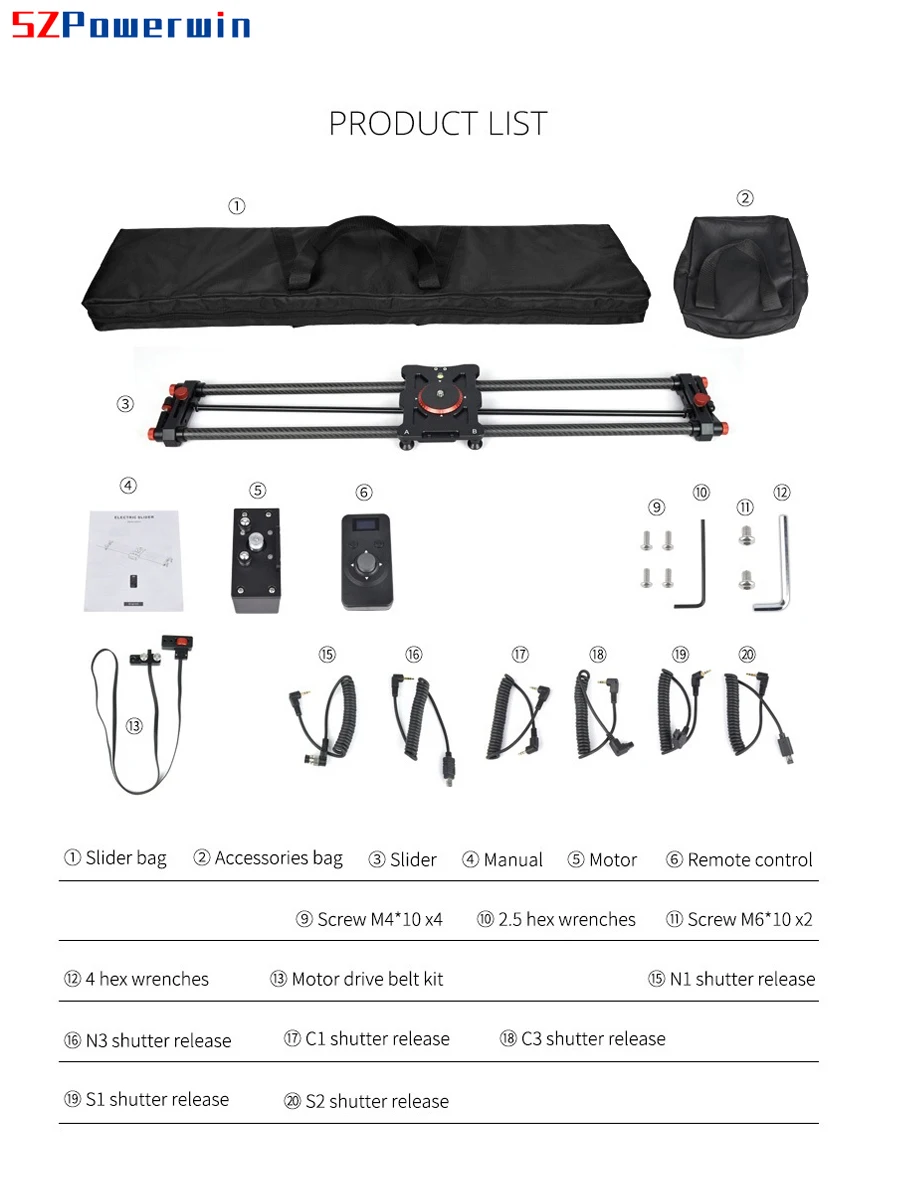 SZPowerwin 80CM Professional E - Camera Slider Rail ulasan dan harga