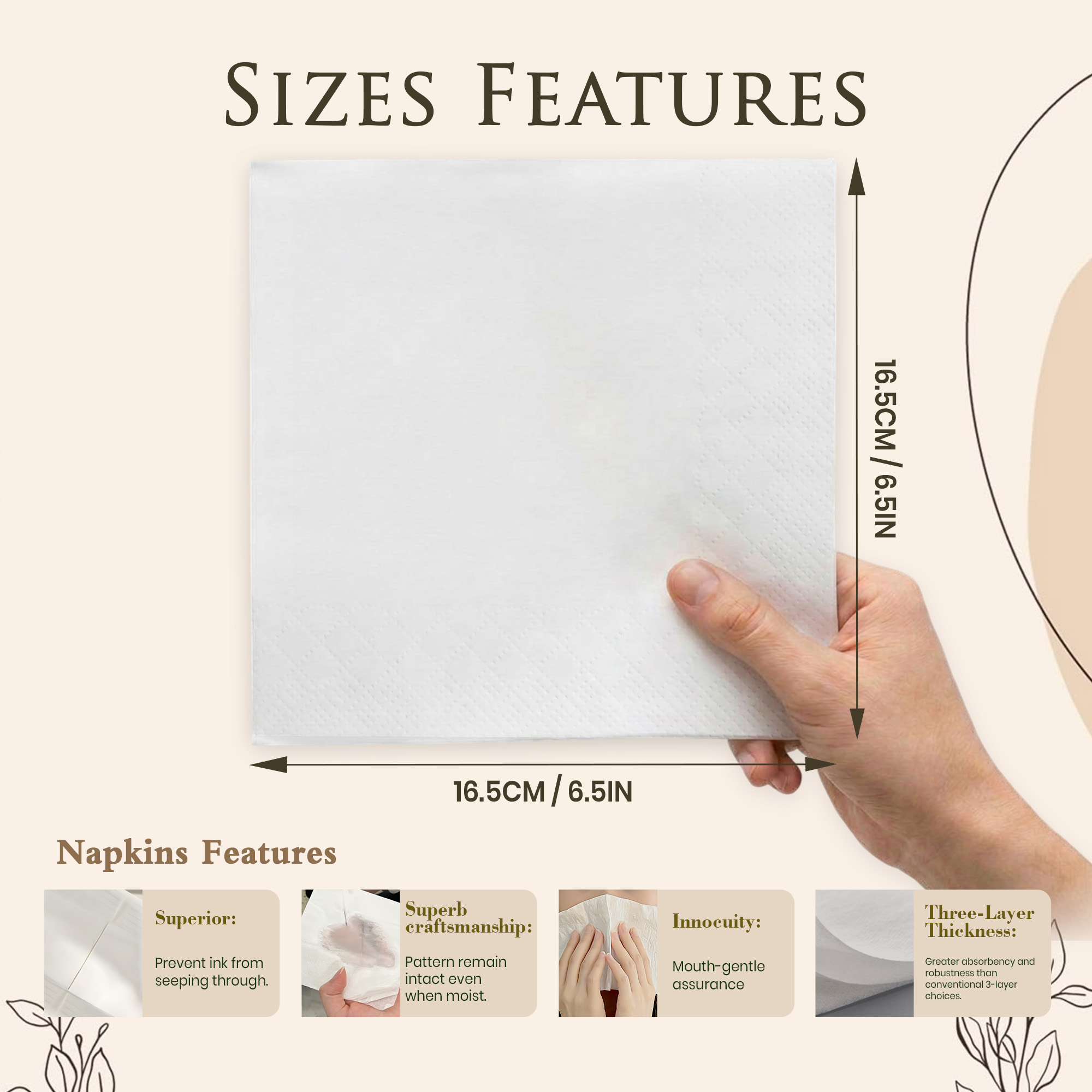 6.5in Custom Napkins 3 ply Per - Photography Paper ulasan dan harga
